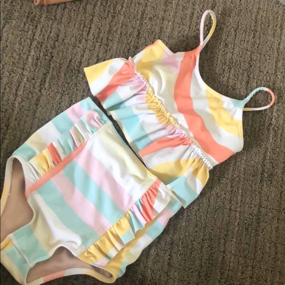 Adorable Kortni Jeane Rainbow Swim Set
